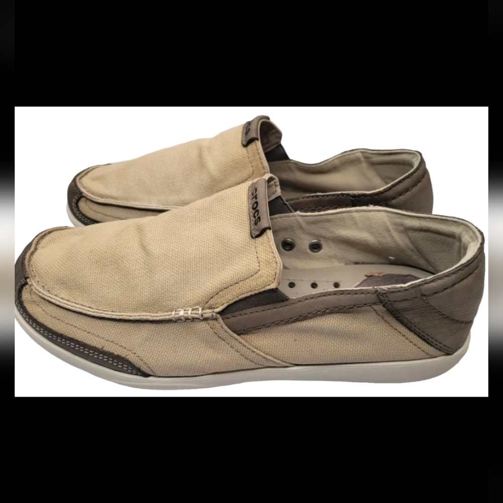 Crocs Men's Walu Slip On Loafer Light Casual Shoes US Size 12 Beige Brown 11270